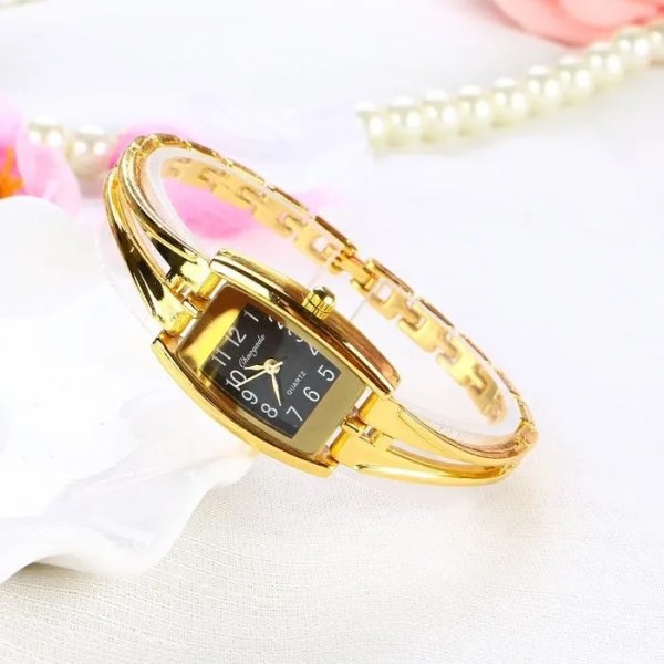 Nyaste armbandsur för kvinnor Mode rostfritt stål damklockor Quartz kvinnlig klocka Reloj Mujer klockor gold black