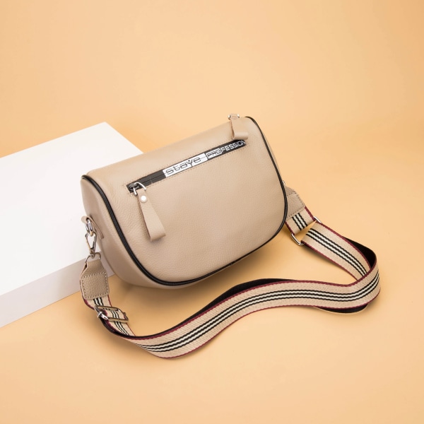 Högkvalitativa Handväskor i mjukt äkta läder Mode Lyxmärke Dam Axelväska Designer Dam Tote Bag Kvinnlig Messenger Bag Khaki