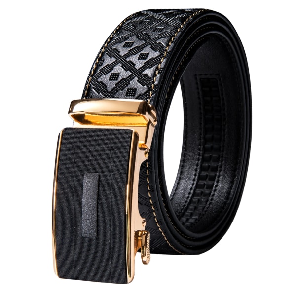 Designer Black Leather Herrbälten Prägling Spärrrem Midjeband Automatiska spännen Glidklänning Jeansbälte för män 110CM-130CM 2314DPA 130cm