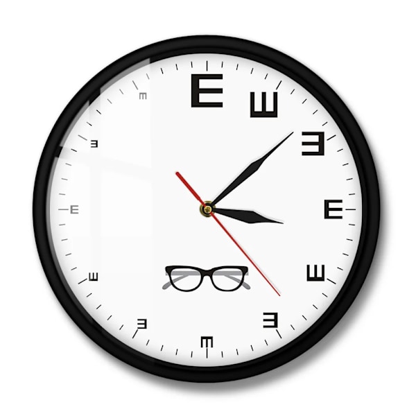 Ögontavla Modern Design Väggklocka Oftalmologi Dekor Optometri Synundersökning Konstverk Tyst Kvarts Klocka Väggur Ögonläkare Gåva Without Frame(.102)