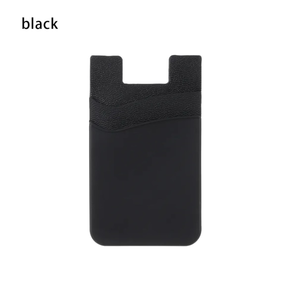 1PC Mode Silikon Case Självhäftande korthållare Universal Mobiltelefonficka Stick On Kreditkortsväskor Handväska black