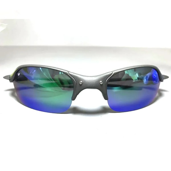 MTB Man Polarized Solglasögon Cykelglasögon UV400 Fiskesolglasögon Metall Cykelglasögon Cykling Glasögon Ridglasögon K-1 Silver