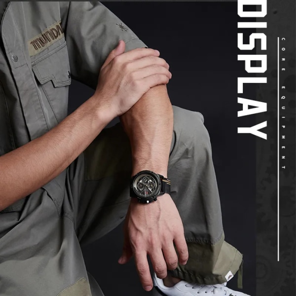 NAVIFORCE Herrklockor Toppmärke Lyx Vattentät 24 timmar Date Quartz Watch Man Läder Watch Herr Vattentät klocka BYBN