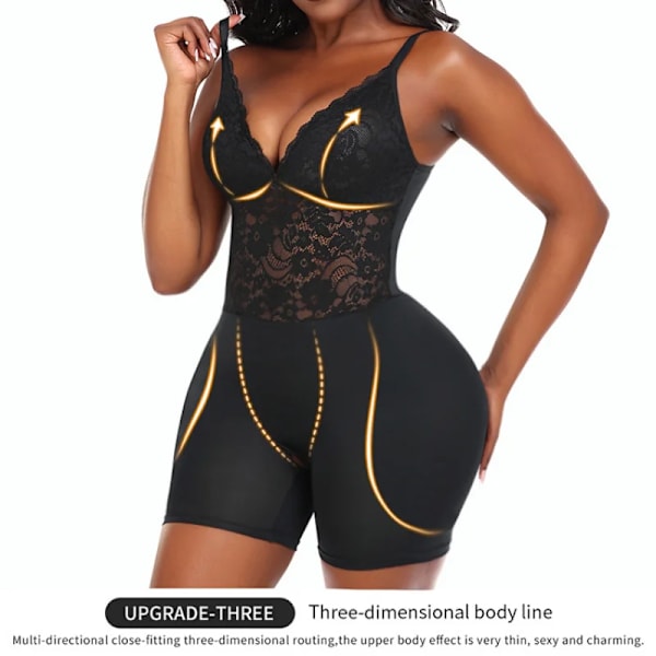 2023 Summer INS Sexig spets slimming bodysuit för kvinnor FAKE ASS Butt Lifter Shapewear Hip Enhancer Vadderade underkläder Fajas Beige-Hip Pads 4XL