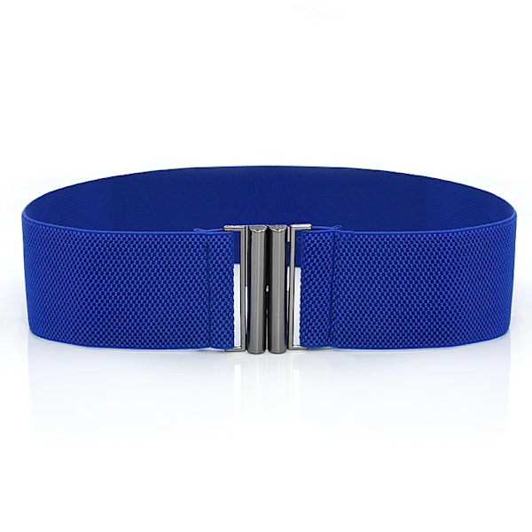 Brett resårbälte Enfärgad korsettbälte Metallspänne Dammode Cummerband Stretch Cinch midjeband Dam midjebälte style 1-blue One Size