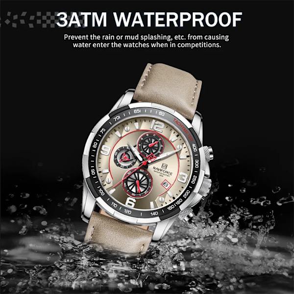 2022 Toppmärke Lyx NAVIFORCE 100% Original Watch För Herr Multifunktion Sport Vattentät Man Quartz Armbandsur Klocka RGCEDBN-BOX