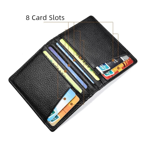 YUECIMIE Supersmal mjuk plånbok 100 % äkta läder Mini kreditkortshållare Plånböcker Plånbok Tunna små korthållare plånbok för män Wine Red