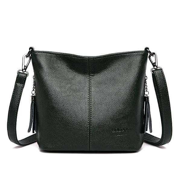 Crossbody-väskor i mjukt läder för kvinnor Nya lyxiga handväskor Dam Casual Axelväska Designer tygväska bolsa feminina Green 25cm x 10cm x 21cm