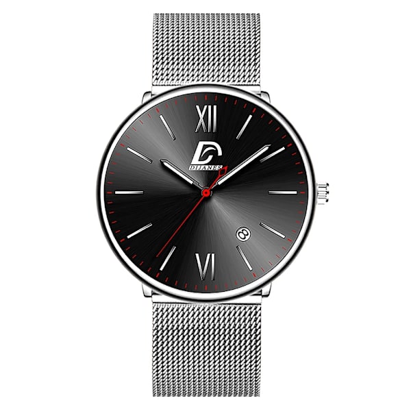 2023 Lyx Herrklockor Guld Armband Rostfritt Stål Mesh Bälte Kvarts Watch Herr Kalender Lysande klocka AS Show 3