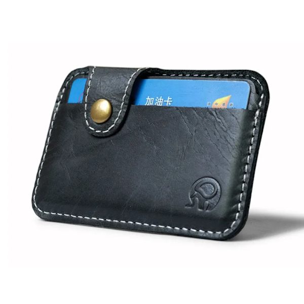 Retro läderkredit Business Minikortplånbok 2023 Bekväm man Kvinnor Smart Wallet Visitkortshållare Kontantplånbok Case Light Brown