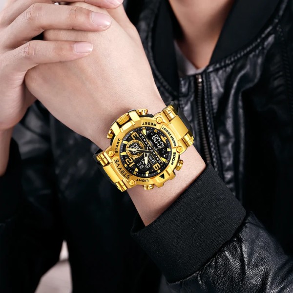 Ny STRYVE- watch för män högkvalitativ digital-analog Dual Movement 5ATM vattentäta klockor Mode sport watch 8025 8026 orange
