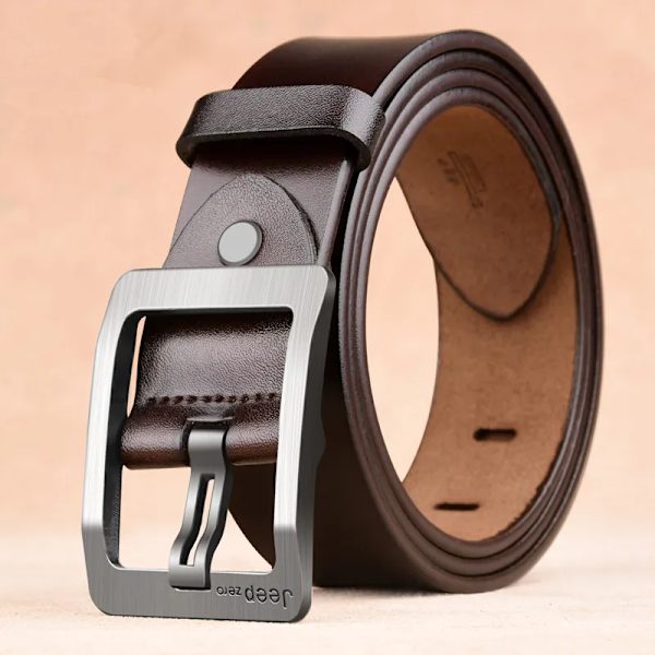 Lyxmärke Designer Bälte Herr Mode Äkta Läder Midjerem Legering Nål Spänne Herrbälte Cummerbunds Ceinture Homme 2022 JEEPZFKCoffee 100cm