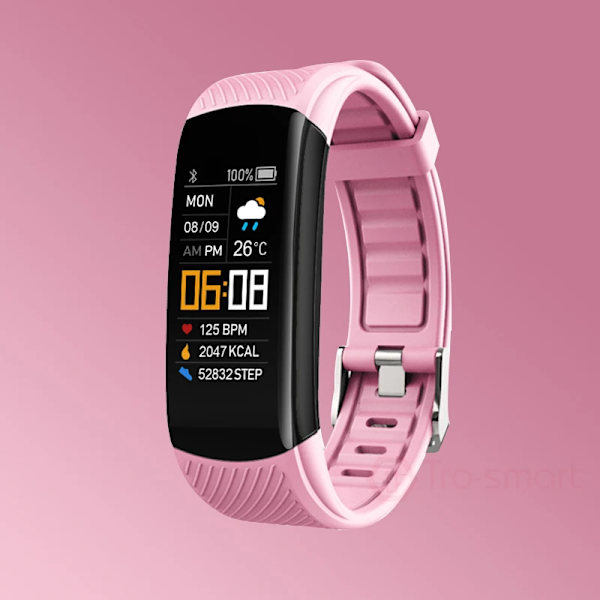 C5S Smart Watch Dam Blodtrycksmätare Vattentät Pulsklocka Fitness Watch Armband För Android iOS Män Smartwatch Pink
