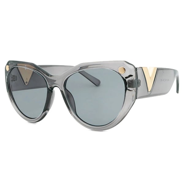 Nytt lyxvarumärke Svarta överdimensionerade solglasögon Dam Raffinerad design Stora stora solglasögon Dammode V Cat Eye Solglasögon Uv400 C2 look picture