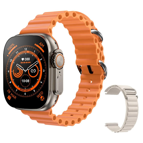 Ny Smart Watch Ultra 8 NFC GPS Track 49mm Herr Dam Smartwatch Series 8 Termometer BluetoothCall Vattentät Sport För Apple GoldHY White GS