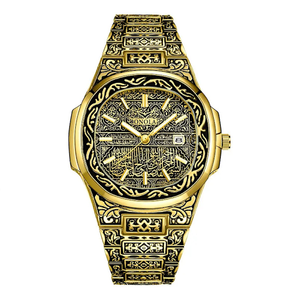 Mode quartz watch herr Märke ONOLA lyx Retro gyllene klocka i rostfritt stål herr guld watch watch hombre ON3808 Retro gold
