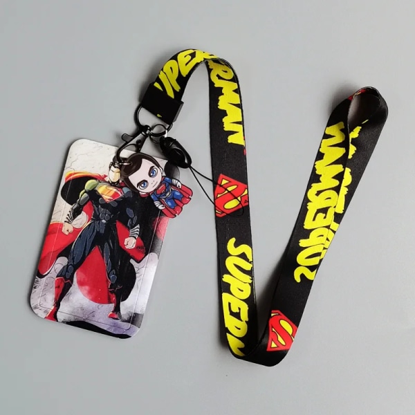 Ny Marvel PVC-korthållare Spiderman Captain America Iron Man Super Hero Anime Print Student Campus Card Cover Lanyard ID-kort Xhmw16