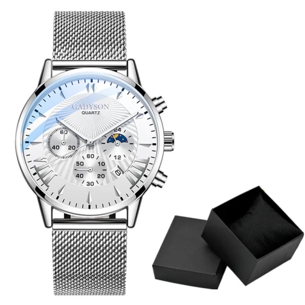 Lyxmärkesklockor för män Herr Business Steel Band Watch Quartz Watch Watch Watch Herr SW with Box