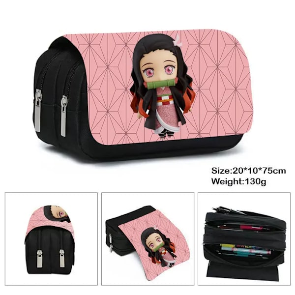 Anime Demon Slayer Kimetsu No Yaiba Case Dragkedja Sminkväska Penna Brevpapper Väskor Catoon Pencil Box kvinna Kosmetikväska fgqbbgmzrs06