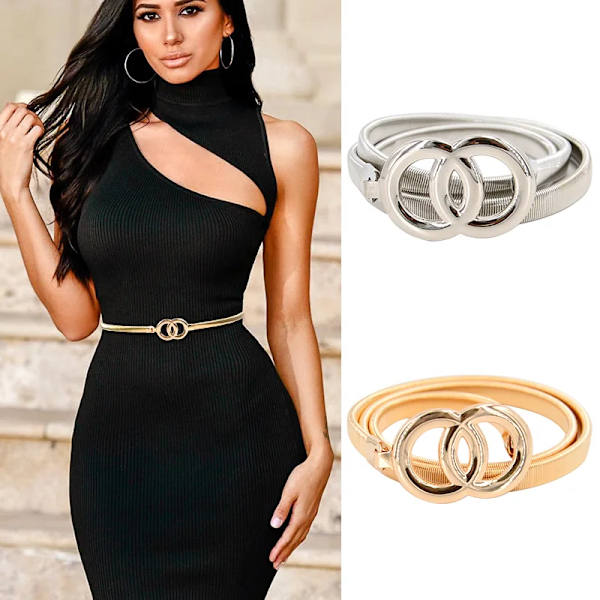 Modedesigner Guld Silver Justerbar Metall Bred Bling Midjeband Tallrik Damkedjor Midjebälte Kvinna Spegel Midjeband Silver Hollow 3.5cm One Size
