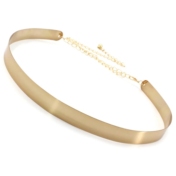 Modedesigner Guld Silver Justerbar Metall Bred Bling Midjeband Tallrik Damkedjor Midjebälte Kvinna Spegel Midjeband Golden 2cm One Size
