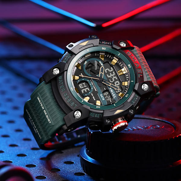 Sportklockor Vattentäta SMAEL Brand Watch Stoppur Alarm Clock 8086 Young Fashion Quartz Armbandsur BLACK-GOLD