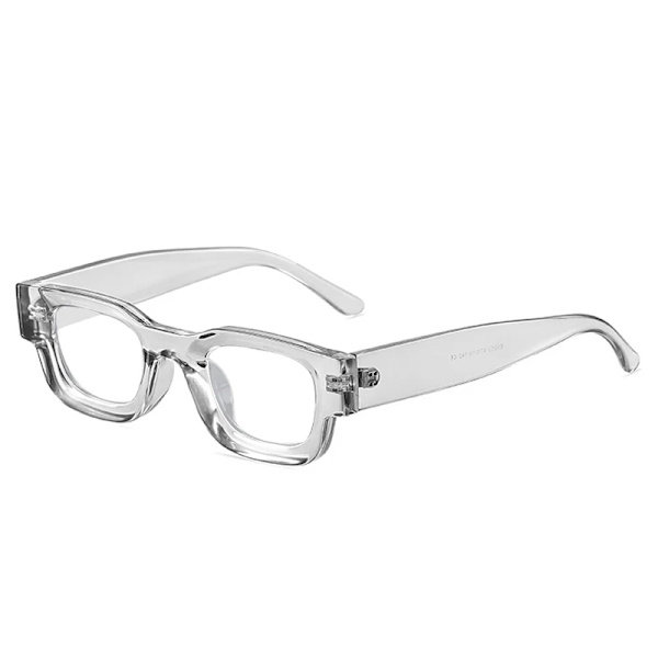 SO&EI Ins Populärt mode Små fyrkantiga polariserade solglasögon Dam Retro Punk Shades UV400 Män Trendiga solglasögon Grey clear As the picture