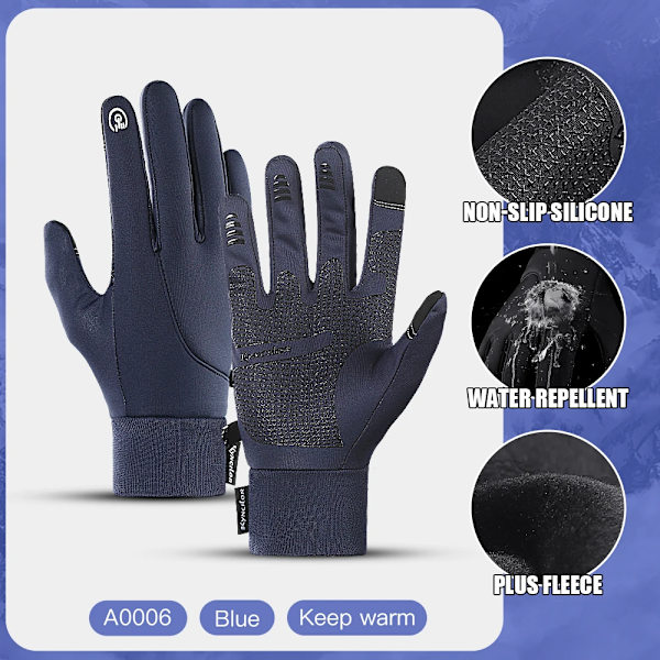 Kyncilor Cykelhandskar Guantes Ciclismo Herr Dam Handske Vattentät Anti Halk Pekskärm Vandring Vinterhandskar BU-06 M