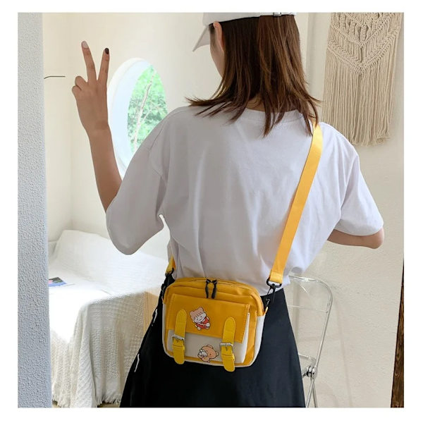Vinter Ny canvas damväska Modebälte Dekorativ tygväska i koreansk stil diagonal liten väska Bungy Bag blue