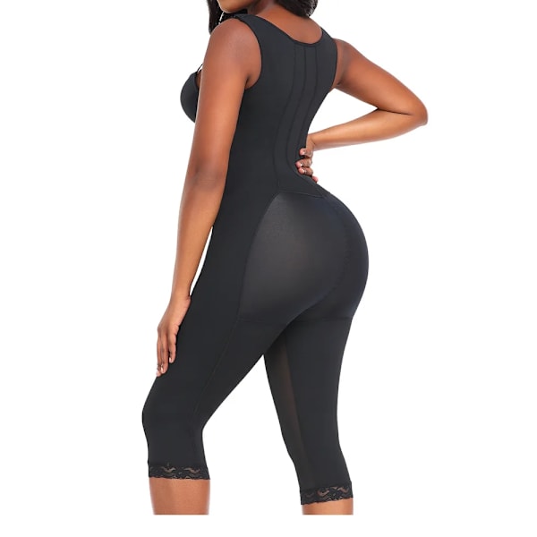 Dam Bodysuit Shapewear Extra stark kontroll waist trainer Träning Timglas Bälte Midja Cincher Lårtrimmer Lång Torso Fajas Black S