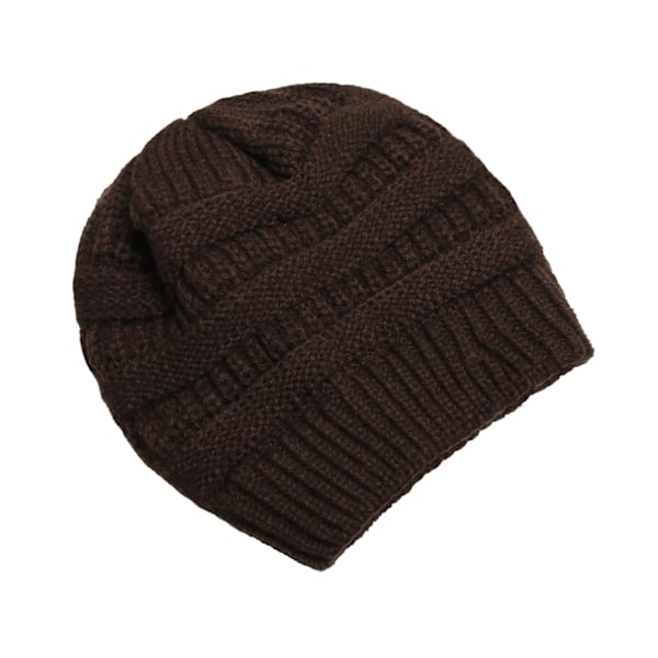 25 Färgade Enfärgade Beanies Kvinnor Stickade Beanie Hatt Mode Höst Vinter Varma Hattar SkulliesCap För Kvinnor Dark Brown