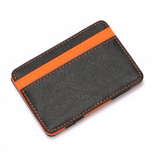 PURDORED 1 st Magic Card Holder Solid Herr Visitkortsfodral Konstläder Case Plånbok Herr Casual Reseplånbok orange