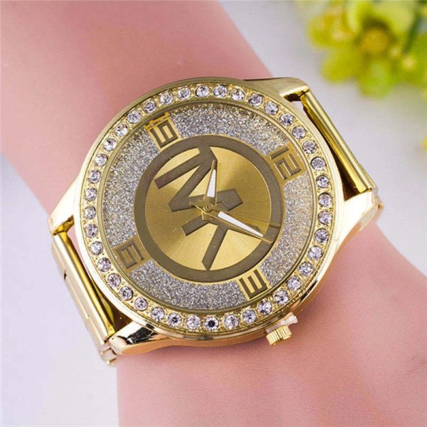 Mode Lyx TVK Märke Watch Guld Rostfritt stål Vattentät Diamond Digital Quartz Klockor För Kvinnor Montre Present Ivory