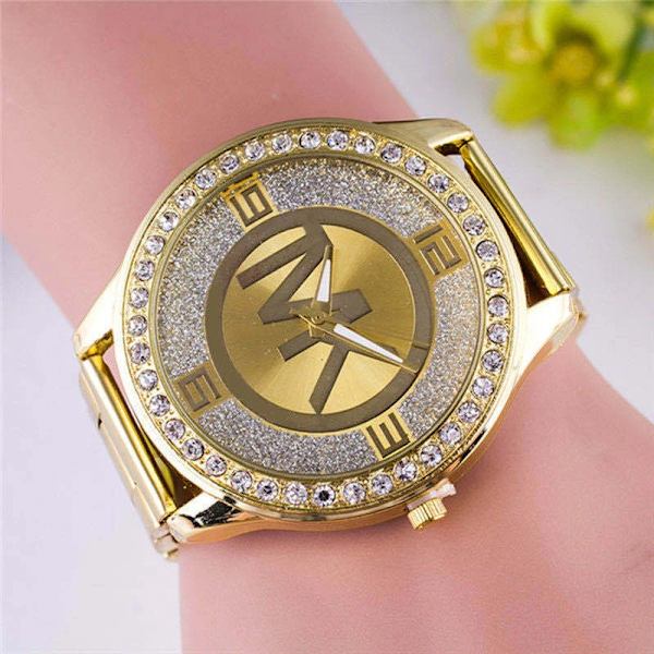 Mode Lyx TVK Märke Watch Guld Rostfritt stål Vattentät Diamond Digital Quartz Klockor För Kvinnor Montre Present Rose