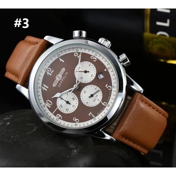 Zeppelin Herrklockor Toppmärke Lyx Vattentät Watch Datumklocka Man Stålband Casual Quartz Watch Herr Sport handled 7086M-3