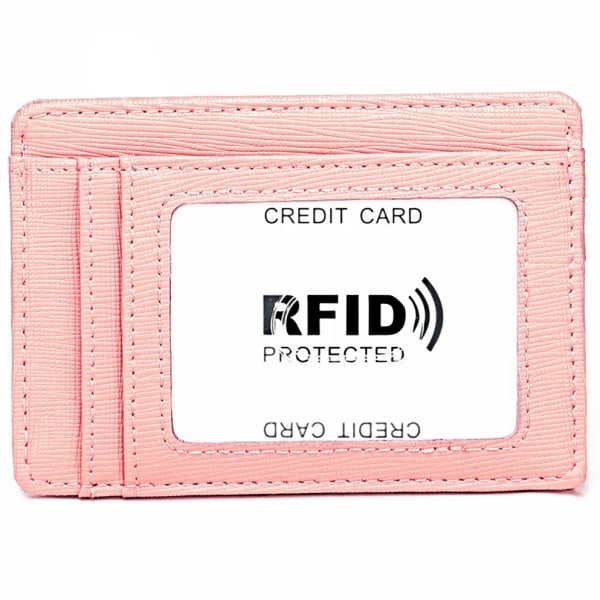 Case Pengafodral RFID Blockering Smal Minimalistisk Kreditkortshållare Små ficka Plånböcker för män Kvinnor Pink