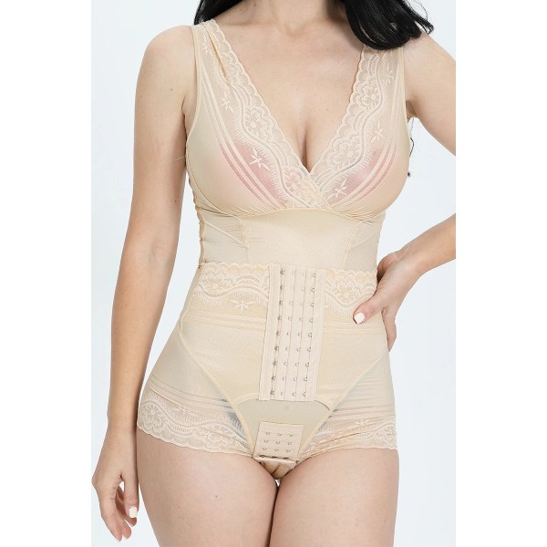 GUUDIA Waist trainer för kvinnor Magkontroll Helkroppsformare Slim Cincher Seamless Shapewear Midja Slimming Bodysuits elegant apricot XL