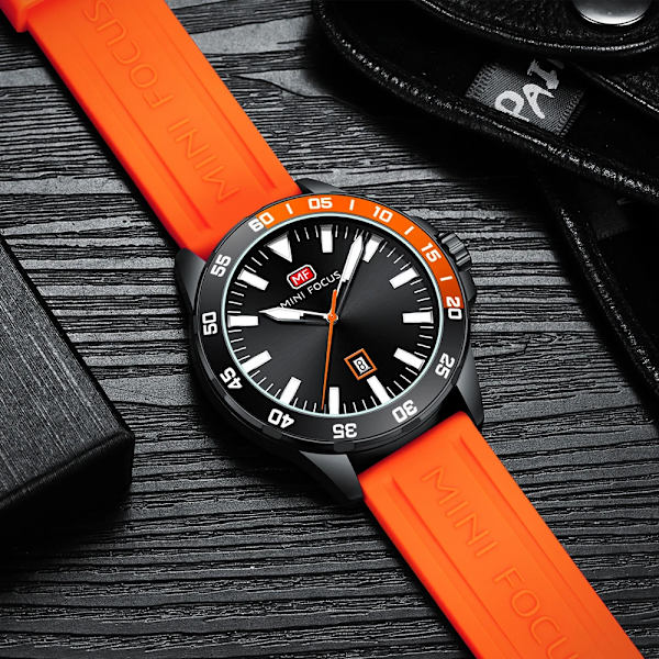 MINI FOCUS Lyxmärke Herrklockor Vattentät Kvarts Mode Sportarmbandsur Relogio Masculino Reloj Hombre Silikonarmband gray watch with box