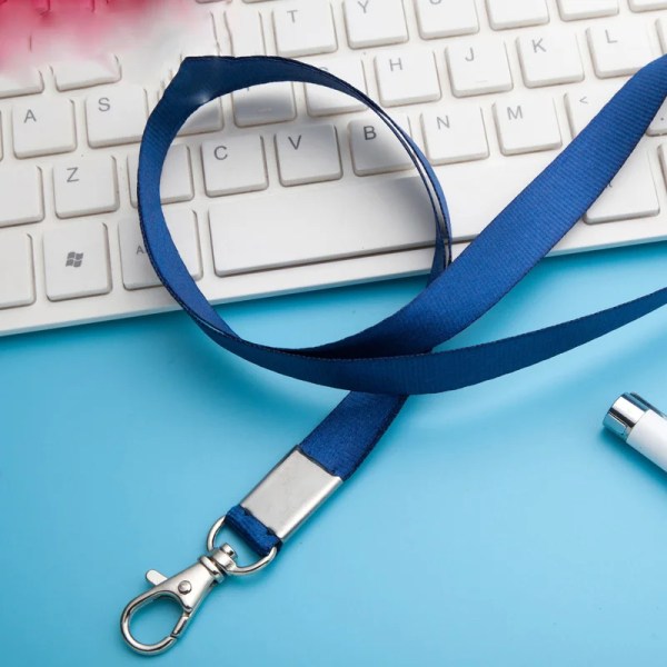 1st färgglad korthalsrem Lanyard ID namnskylt Visitkortsnyckelhållare case Nackrem Black
