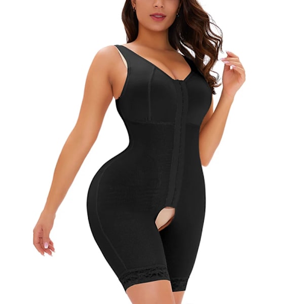 Kvinnor 3 i 1 Shapewear Helkroppsformare Bantning Bodysuit Waist trainer Lårtrimmer Rumplyft Efter operation Kompressionsplagg Black 4XL