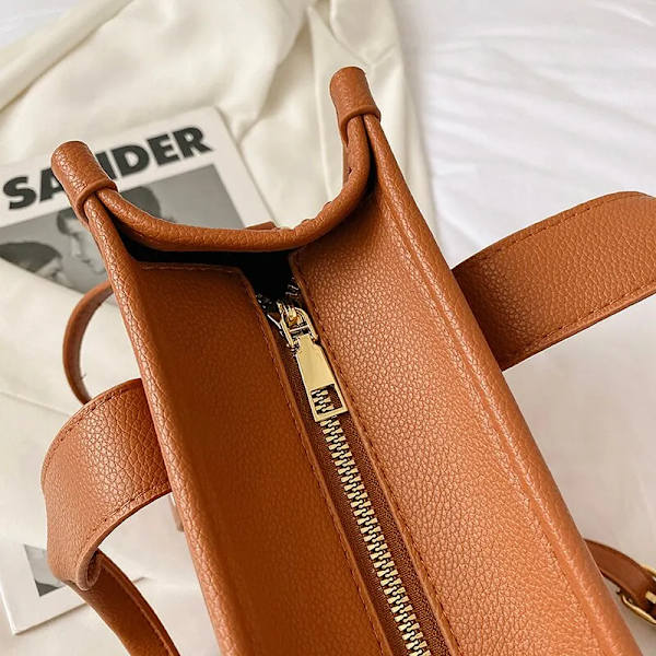 ToteBag Europeisk och amerikansk CrossBorder Single Shoulder Mångsidig Large Capacity Open WoMens Messenger light brown (20cmMax Length30cm)