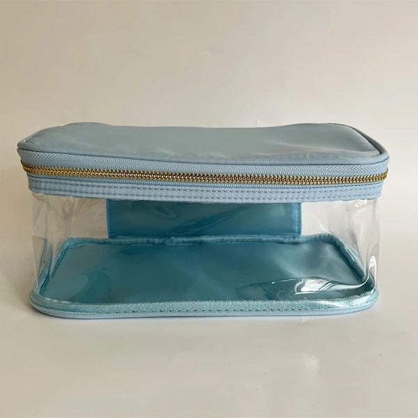 Ny vattentät nylon slitstark necessär Kosmetisk väska Enfärgad sminkväska för kvinnor Resetoalett Skönhet sminkväska Organizer no patch(.343) L(.343)