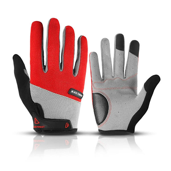 Vinter Höst Dam Cykelhandskar Full Finger Med GEL Pad Stötsäker MTB Mountain Vandring Cykel Cykel Handskar Red M
