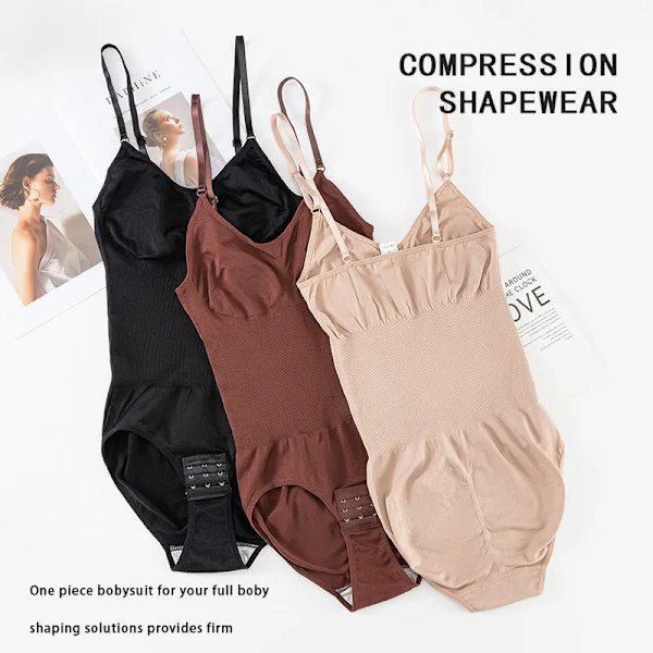 Slimming Body Shapewear Kvinnor Helkroppsformare Korsett Magkontroll Slida Butt Lifter Push Up Lår Smalare magformare Beige M