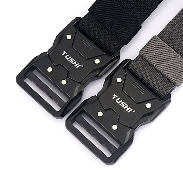 FARAMIGO 2022 Nytt taktiskt bälte metallspänne Quick Release Elastiskt bälte Casual Tooling Träningsbälte Herrbyxor Bälte YD124 Khaki 11 125cm