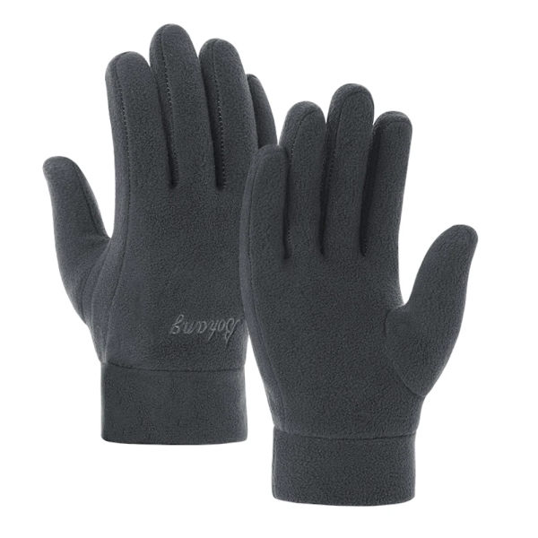 Vinterfleece Herr Dam Skidhandskar Vindtät thermal pekskärm Utomhus Sport Halkfri Cykling Snowboard Varma snöskoterhandskar Thick - Dark gray