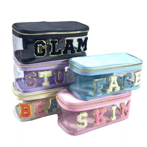 Ny vattentät nylon slitstark necessär Kosmetisk väska Enfärgad sminkväska för kvinnor Resetoalett Skönhet sminkväska Organizer no patch(.341) L(.341)