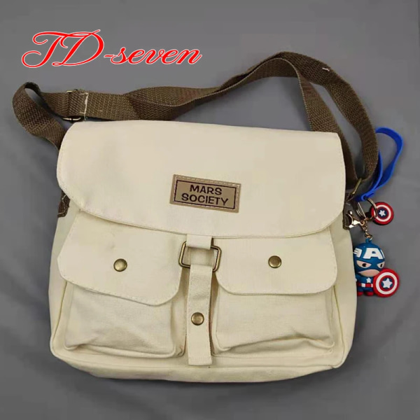 Canvasväska för kvinnor Japanska avdelningen Harajuku Windsuit Messenger Bag Kvinnliga koreanska studenter Axelväskor as picture 1 pendant 28cmx23cm