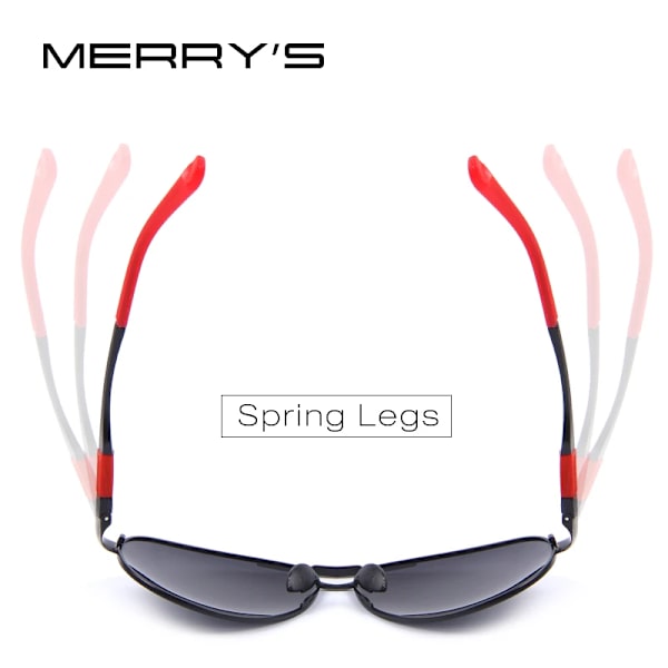 MERRYS DESIGN Klassiska pilotsolglasögon för män HD Polariserade solglasögon för körning Luftfart Legering Ram Fjäderben UV400 S8404 C04 Gray G15