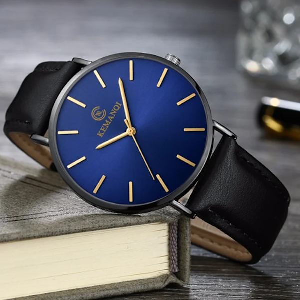 2022 Minimalistisk watch Ultratunna herrklockor för män Mode Enkel watch Läderklocka Reloj Hombre Relogio black 3